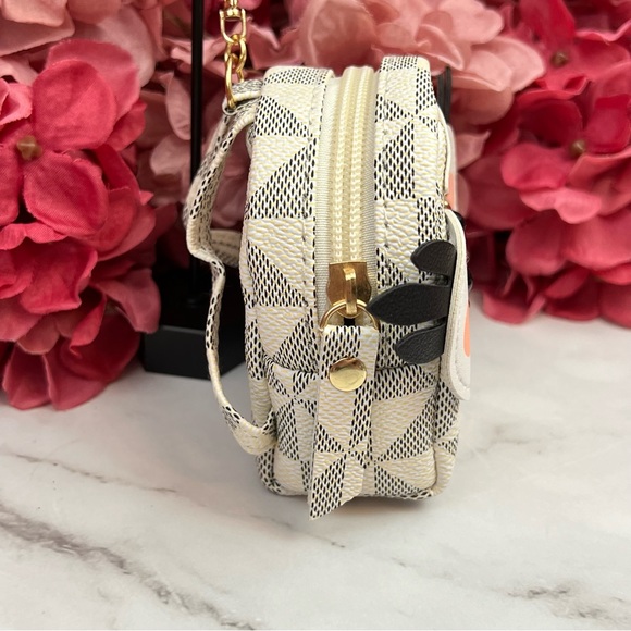 Mini Owl Gray & White Backpack Coin Purse Keychain Charm - Picture 4 of 13